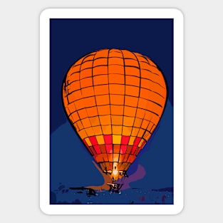 Peach Hot Air Balloon Night Glow In Abstract Sticker